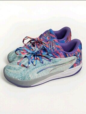 Puma Stewie 4 Prism Basketball Shoes Women’s 12 Men’s 10.5 White Aqua 311062-01